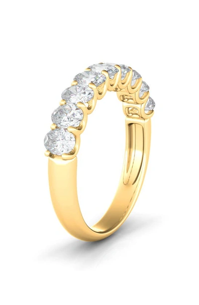Hautecarat Half Oval Cut Lab Created Diamond 14k Gold Eternity Ring In Yellow Gold