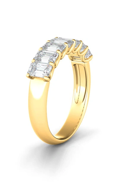 Hautecarat Half Emerald Cut Lab Created Diamond 14k Gold Eternity Ring In Yellow Gold