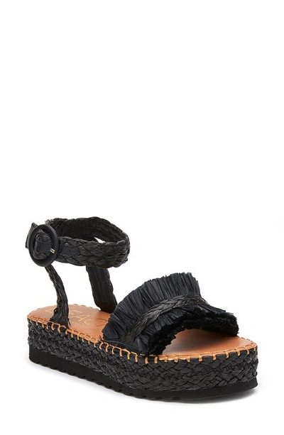 Coconuts By Matisse Seashore Espadrille Platform Sandal In Black Fabric