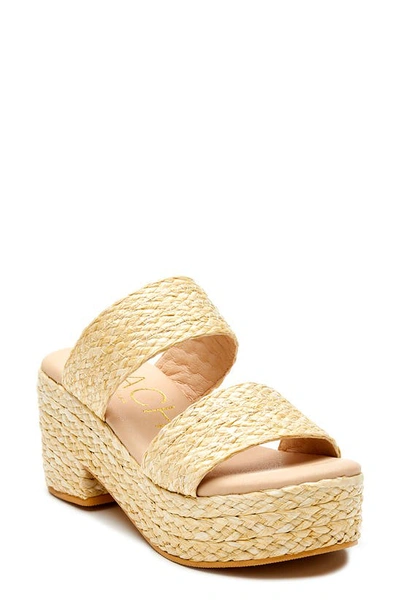 Coconuts By Matisse Ocean Ave Espadrille Platform Slide Sandal In Natural Fabric