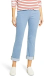 Lyssé Boyfriend High Rise Denim Leggings In Bleached Blue