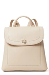 Kate Spade Medium Essential Leather Backpack In Soft Porcelain