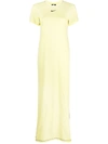 Nike Logo-embroidered Short-sleeved Maxi Dress In Yellow