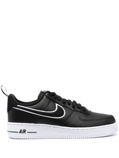 Nike Air Force 1 Faux Leather Sneakers In Black