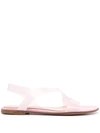 Gianvito Rossi Metropolis Flat Pvc Slingback Sandals In Pink