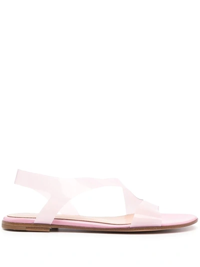 Gianvito Rossi Metropolis Flat Pvc Slingback Sandals In Pink