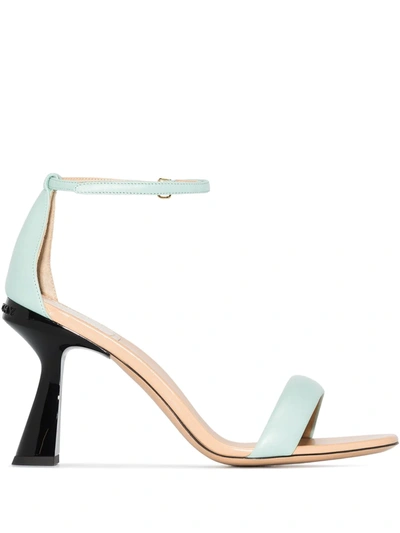 Givenchy 95mm Carene Napa Ankle-strap Sandals In Aqua
