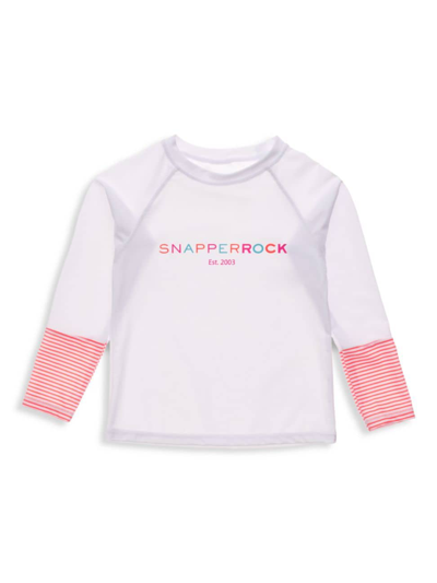 Snapper Rock Kids' Little Girl's & Girl's Sustainable Tropical Punch Long-sleeve Rash Top In White