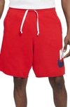 Nike Sportswear Alumni Shorts In University Red/white/midnight Navy