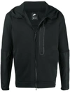 Nike Sportswear Tech Fleece Men's Full-zip Woven Hoodie In Black/black/black/black