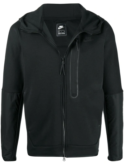 Nike Sportswear Tech Fleece Men's Full-zip Woven Hoodie In Black/black/black/black