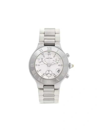 Pre-owned Cartier 2005  Must 21 38mm In White