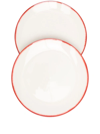Ann Deumelemeester X Serax Set Of Two Porcelain Plates In White