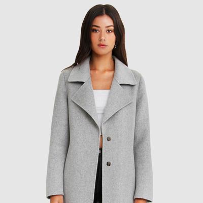 Belle & Bloom Ex-boyfriend Wool Blend Oversized Jacket In Grey Marle