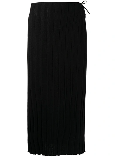 Aya Muse Womens Black Emerald High-waist Stretch-woven Midi Skirt L