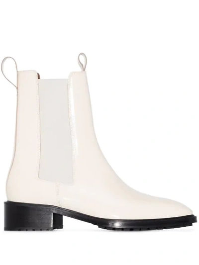 Aeyde Neutral Simone 50 Leather Chelsea Boots In Nude