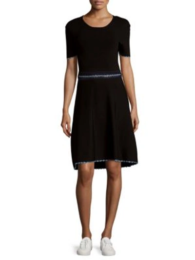 Opening Ceremony Woman Crochet-trimmed Cutout Stretch-knit Dress Black