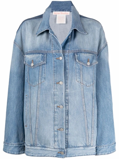 Acne Studios Oversized Distressed Denim Jacket In Oversized Denim Jacket