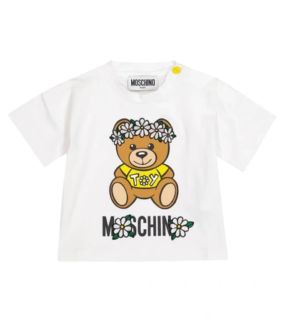 Moschino Babies' Kids Teddy Bear Daisy Crown T-shirt (3-36 Months) In White