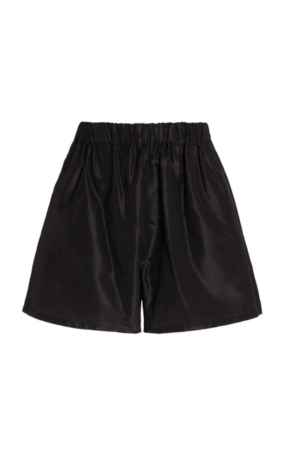 Prada Silk Logo Shorts In Black