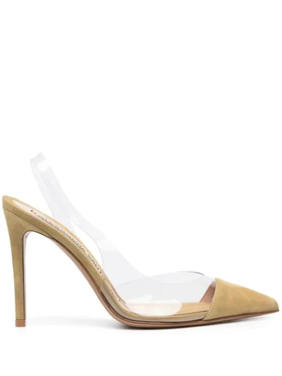 Alexandre Vauthier Transparent-strap Pointed Pumps In Green