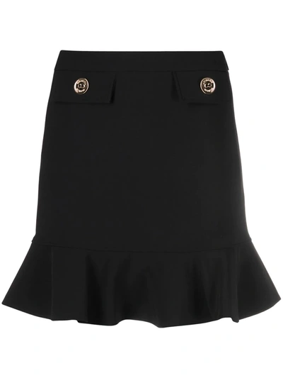 Elisabetta Franchi Flounced Skirt In Cr Pe In Black