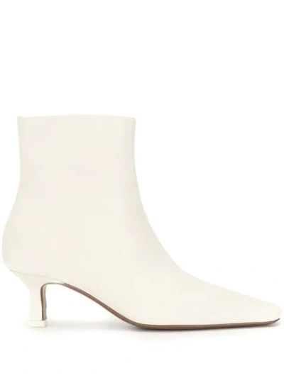 Neous 55mm Diadem Leather Zip Booties In White