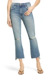 Mother The Insider High Waist Crop Step Fray Jeans In Reckless