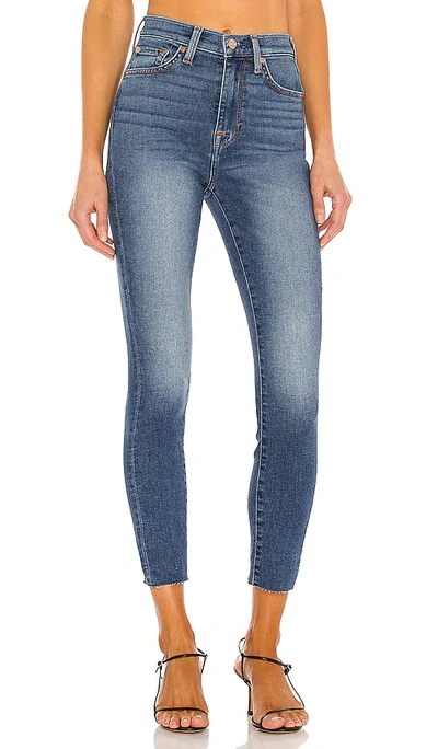 7 For All Mankind High Waist Ankle Skinny With Cut Hem In Westgate Vintage