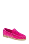 Stuart Weitzman Bromley Genuine Shearling Loafer In Flamingo