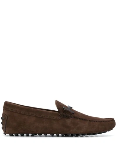 Tod's Brown Suede City Gommino Driving Shoes