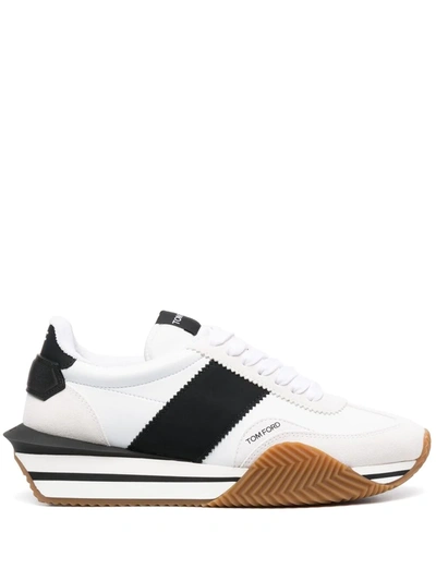 Tom Ford Men's James Tricolor Platform Low-top Sneakers In White | ModeSens