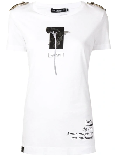 Dolce & Gabbana Floral-print T-shirt In White