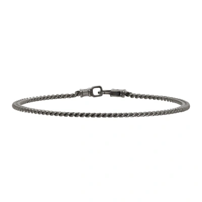 Tom Wood Ssense Exclusive Silver Curb Chain Bracelet In Black