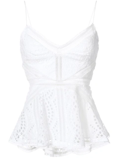 Zimmermann Meridian Broderie-anglaise Cotton Cami Top In Ivory