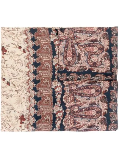 Colombo Floral Paisley Cashmere Scarf In Brown