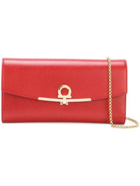 Salvatore Ferragamo Continental Gancino Clip Score Mini Bag In Red