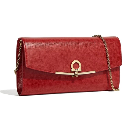 Ferragamo Continental Gancino Clip Score Mini Bag In Lipstick
