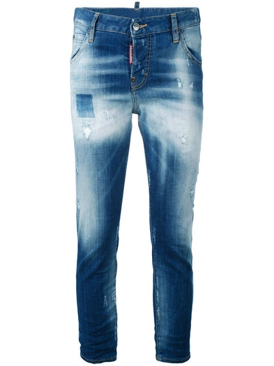 Dsquared2 Cool Girl Cropped Jeans In Blue