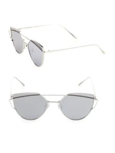 Gentle Monster Love Punch 55mm Mirrored Cat Eye Sunglasses In Silver