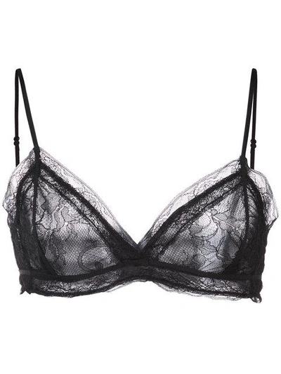 Giambattista Valli Sheer Triangle Bra In Black