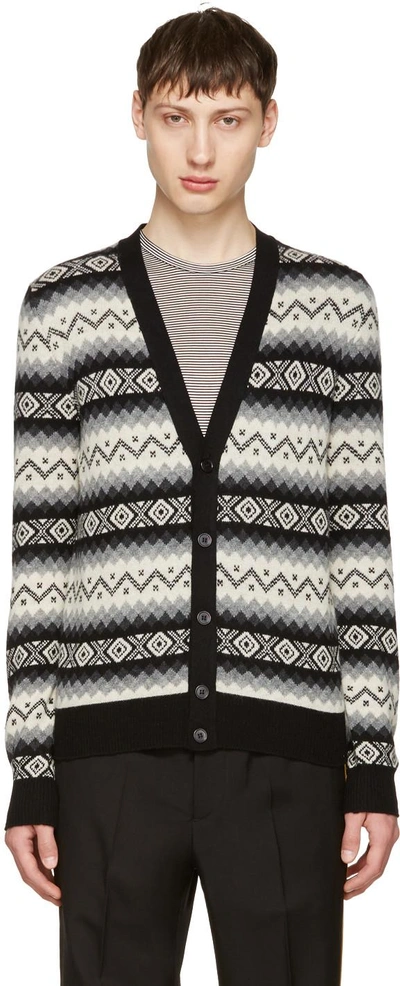 Alexander Mcqueen Black & Beige Cashmere Cardigan