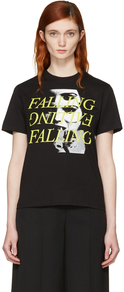 Mcq By Alexander Mcqueen Falling Printed Cotton T-shirt In Black