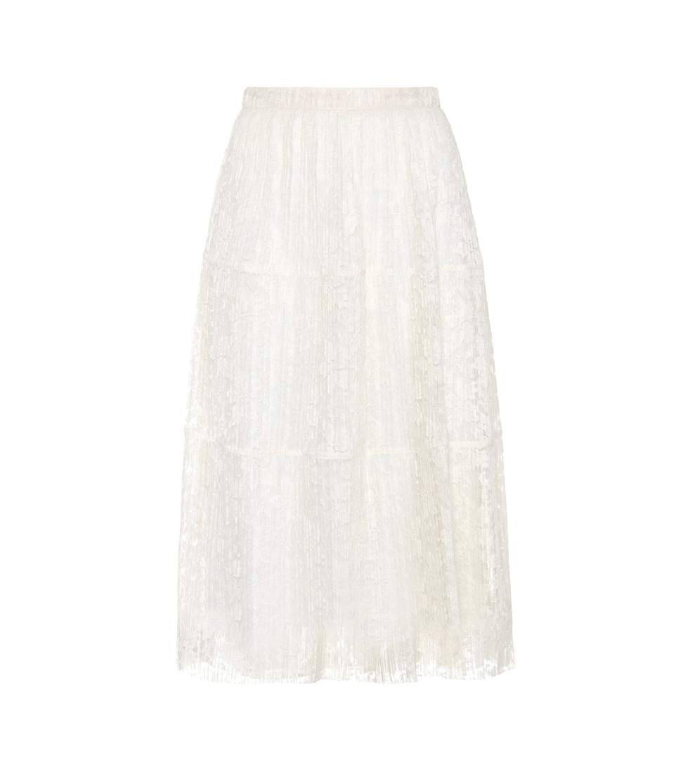 See By Chloé Pleated Lace Skirt | ModeSens