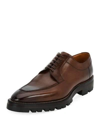 Bally Scuber Lug-sole Leather Derby Shoe, Medium Brown