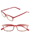 Kate Spade Jodie 50mm Rectangular Reading Glasses - Red Havana