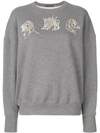 Alexander Mcqueen Embellished Mythical Logo Patch Sweatshirt In Nocolor