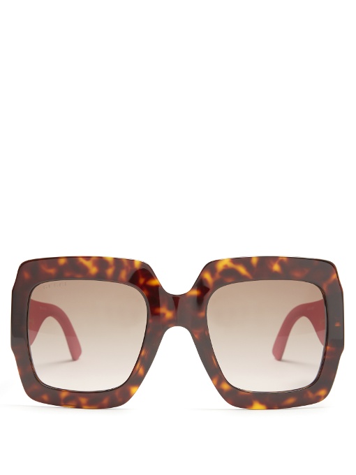 gucci tortoiseshell oversized sunglasses