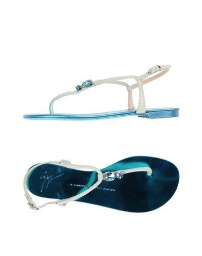Giuseppe Zanotti Toe Strap Sandals In Turquoise