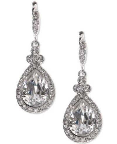 Givenchy Teardrop Pave Crystal Drop Earrings In Silver